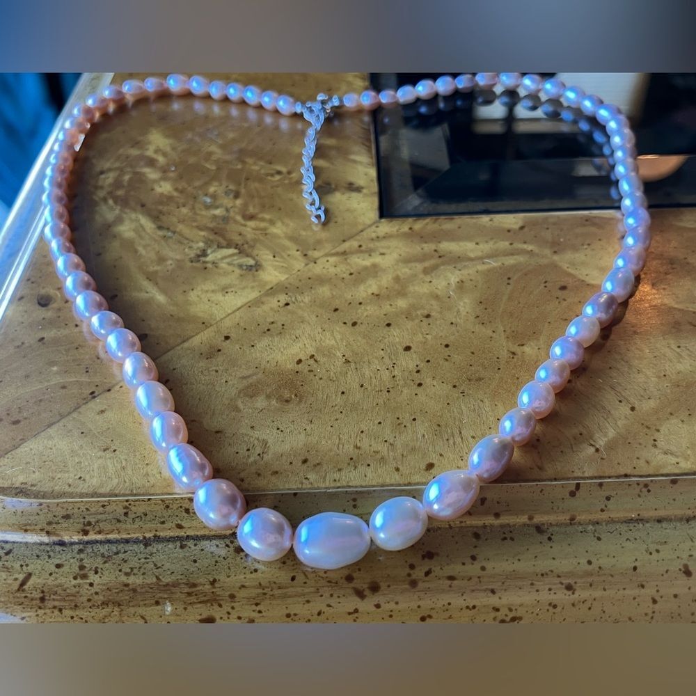 Lavender Freshwater Pearl Sterling Silver Necklace